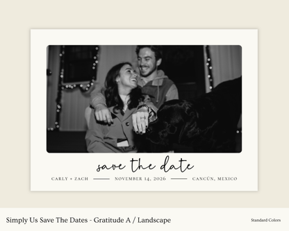 Simply Us Save The Dates - Gratitude