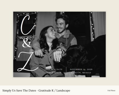 Simply Us Save The Dates - Gratitude